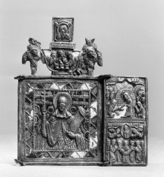 Parts of a Triptych with St. Pereskeve, the Resurrection, and the Ascension