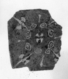 Mosaic with Design of Flowers and Spirals