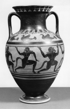 Amphora with Running Satyrs