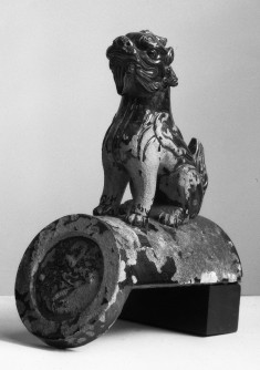 Roof Tile with Seated chimera, circular medallion on end