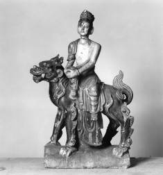 Roof Tile with Bodhisattva seated on lion-dragon