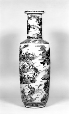 Battle scene; heroine in armor on horse