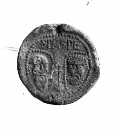 Seal of pope honorius iii; HEADS OF SS. PETER AND PAUL/INSCRIPTIONS