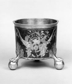 Nielloed Silver Cup on Feet