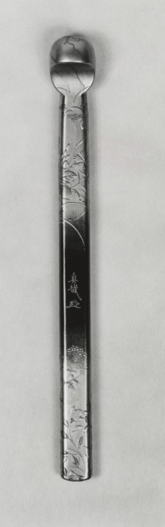 Ornamental Hair Bar (kogai) with Autumn Flora