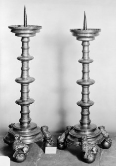 Pair of Candlesticks with Lion Feet