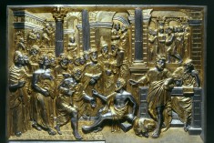 Plaque with Saints Peter and John Healing the Lame Man