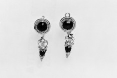 Pair of Disk-and-Amphora Pendant Earrings