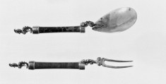 Spoon and Fork with Heads of Minerva