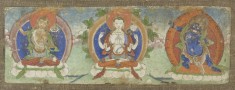 Manuscript Leaf with Three Buddhist Dieties