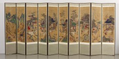 Ten-panel Folding Screen with Scenes of Filial Piety