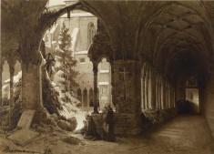 Monks at Prayer in a Cloister