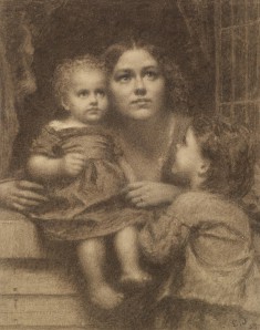Woman with Two Children by a Window