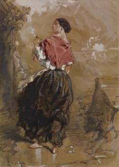 Peasant Girl Smoking