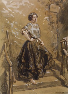 Young Woman Standing on Steps