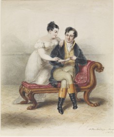A Couple Seated on a Sofa