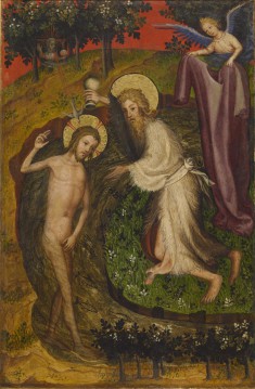 Two Panels depicting the Annunciation, Baptism of Christ and Crucifixion from the Antwerp-Baltimore Quadriptych