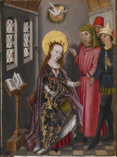 Part of an Altarpiece with Three Scenes from the Life of Saint Catherine