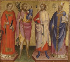 Saints Lawrence, Christopher, Sebastian, and a Bishop Saint