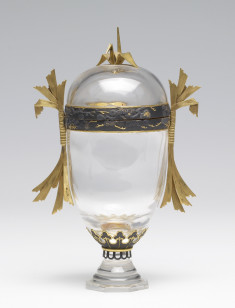 Covered Cup with Bamboo and Cherry Leaves in Blossom