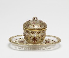 Container and Tray with Floral Pattern