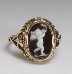 Ring with Cupid Chasing a Butterfly