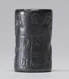 Cylinder Seal with an Animal Contest Scene and an Inscription