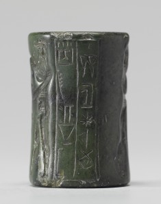 Cylinder Seal with a Contest Scene and an Inscription
