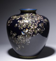 Vase with Flowering Cherry and Birds