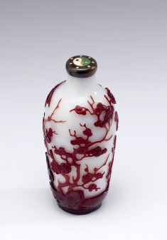 Bottle with Bamboo and Flowers