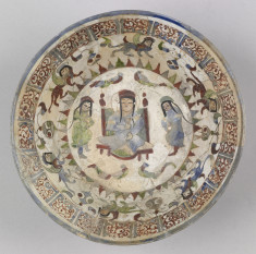 Bowl with Enthroned Figure, Courtiers, and Harpies