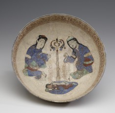 Bowl with Seated Figures Flanking a Tree
