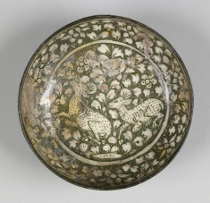 Plate with Deer Against Foliated Background