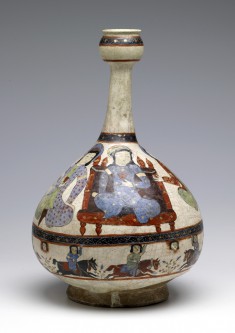 Bottle with Enthroned Prince with Horsemen