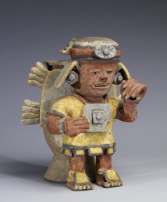 Polychrome Standing Figure with Raised Hand