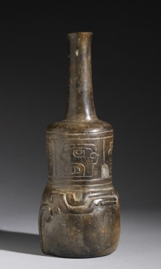 Spouted Vessel with Carved Designs