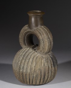 Stirrup-spout Vessel with Ridged Surface