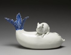 Sculpture ("Okimono") with a Rat on a Daikon