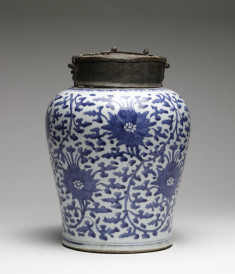 Jar Painted with Peonies