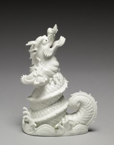 Figurine ("Okimono") of a Dragon Emerging from Waves