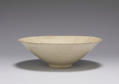Whiteware Bowl with Impressed Fish Design