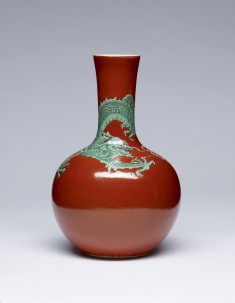Bottle with Flaring Neck Decorated with Five-Clawed Dragon and Jewel