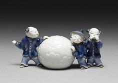 Brush Rest in the Form of Boys with a Snowball