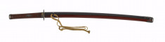 Katana sword with saya of red-brown lacquer and mother-of-pearl- inlay (includes 51.1209.1-51.1209.4)