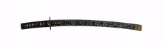 Short sword (wakizashi) with black lacquer saya with plum mon design (includes 51.1249.1-51.1249.5)