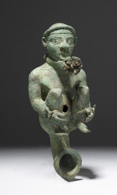 Oil Lamp with Bound Prisoner