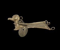 Pendant of a Bird Shape with Attached Discs