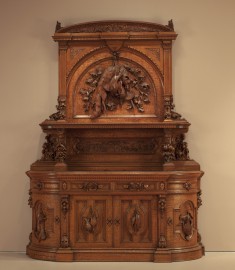 High Sideboard with Hunting Trophies