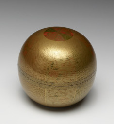 Ko-Bako with Brocade Pattern Hidden behind a Ball of Thread