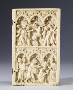 Diptych Leaf with the Crucifixion, and the Martyrdom of Saint Thomas Becket